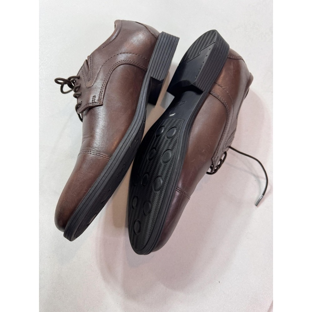 Clarks Extreme Comfort Shoes Mens Size 10 Brown Leather‎ Cap Toe Dress Derby - Picture 6 of 9